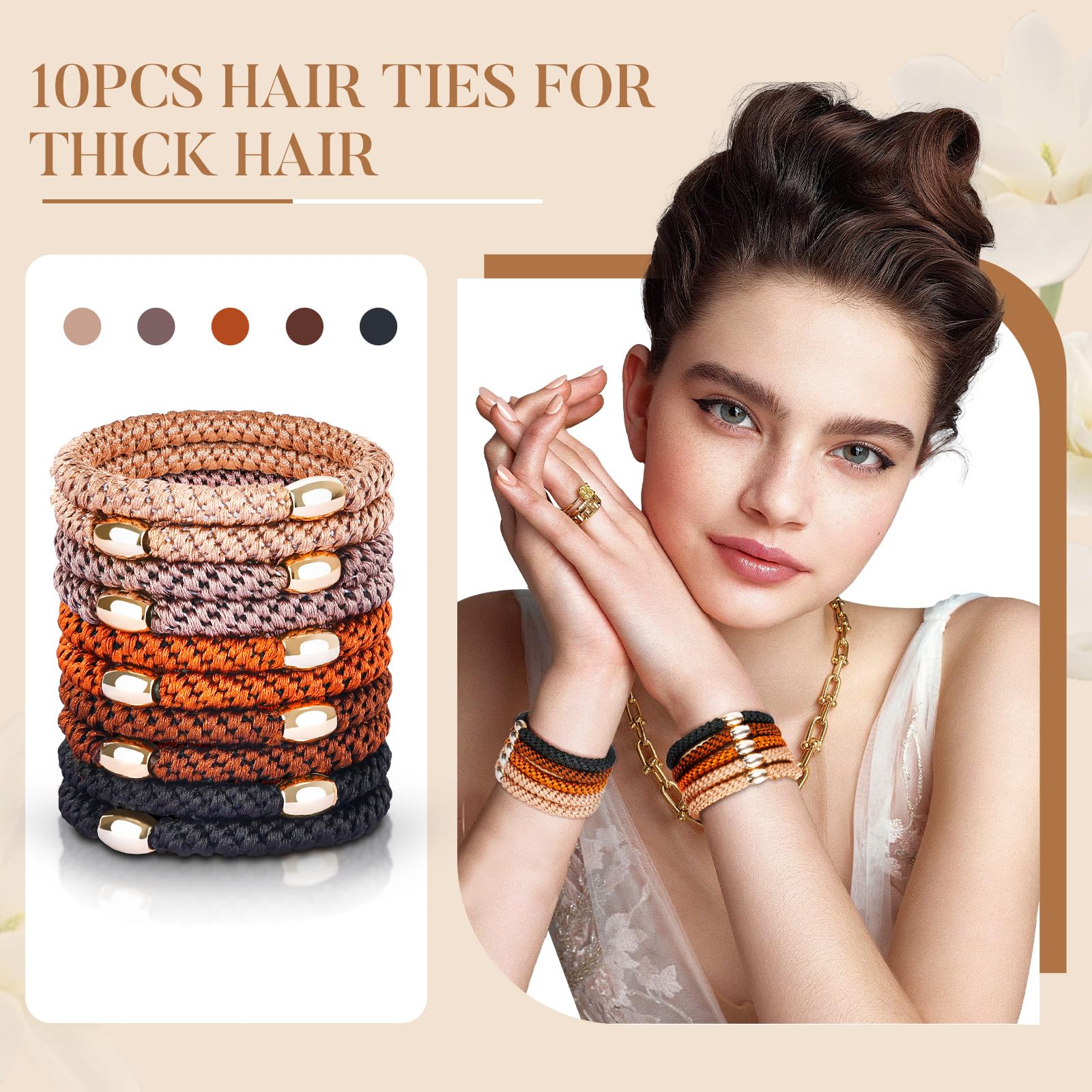 FORENEE hair ties on the wrist become chic bracelets.