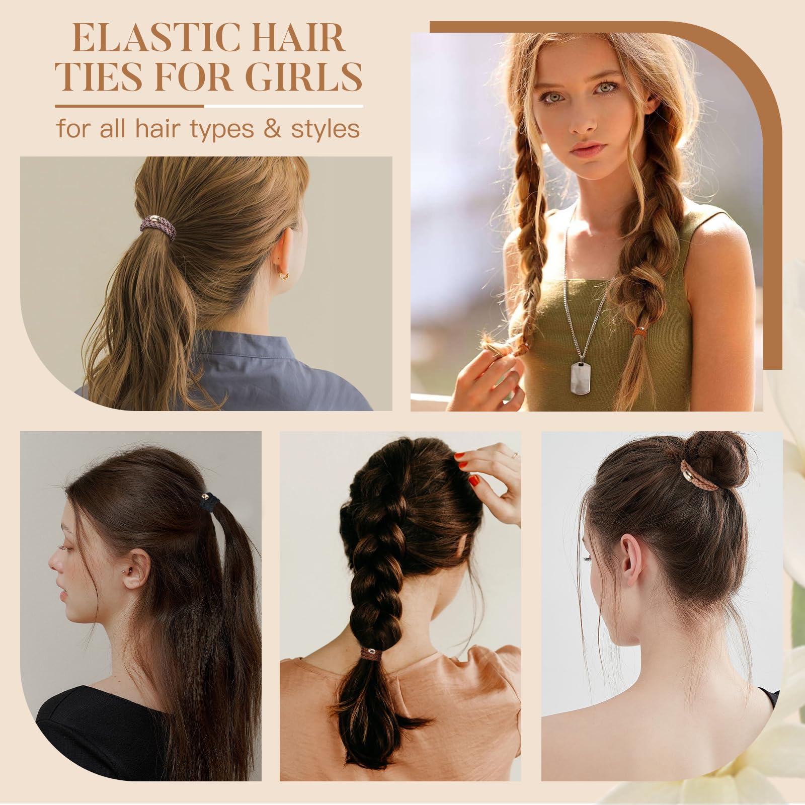 FORENEE thick-hair ponytail holders keep strands in place during workouts.