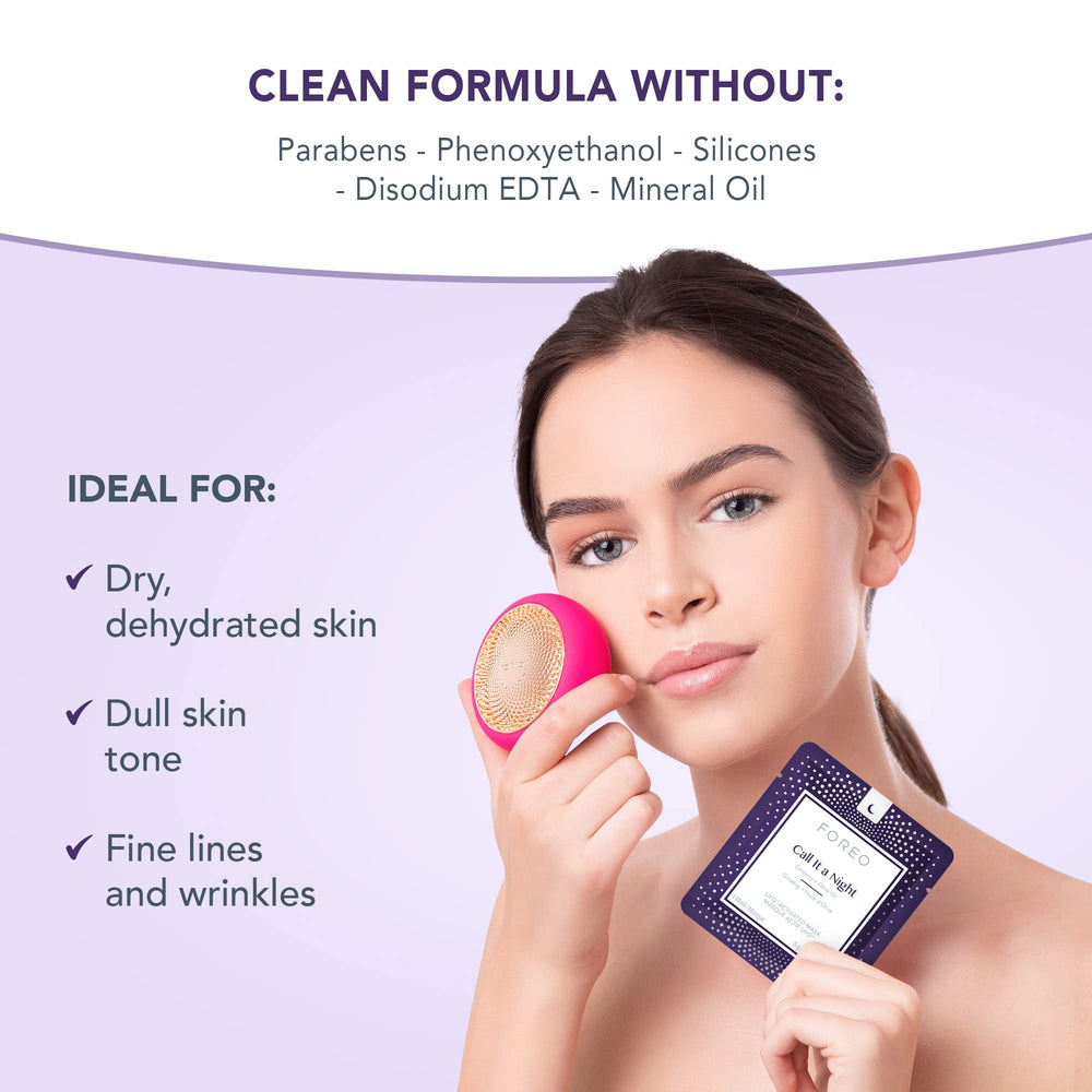 FOREO Call It A Night UFO-Activated Mask sheet with ultra-soft microfiber for comfort