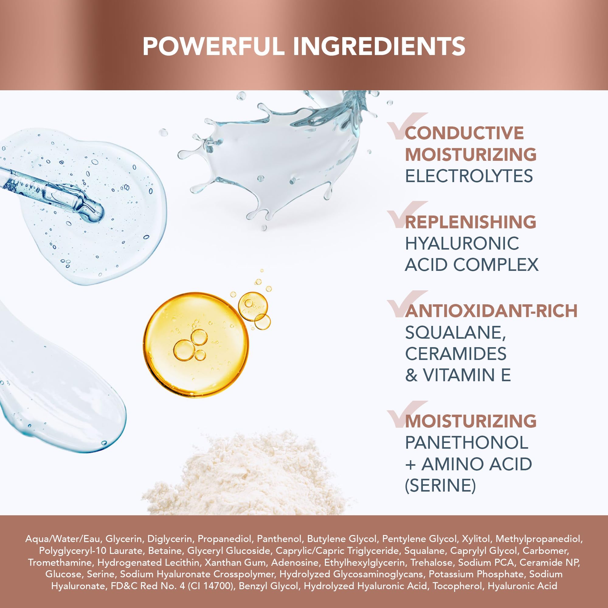 FOREO Supercharged Serum 2.0 hyaluronic acid focus highlighting deep hydration.
