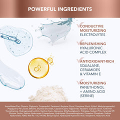 FOREO Supercharged Serum 2.0 hyaluronic acid focus highlighting deep hydration.