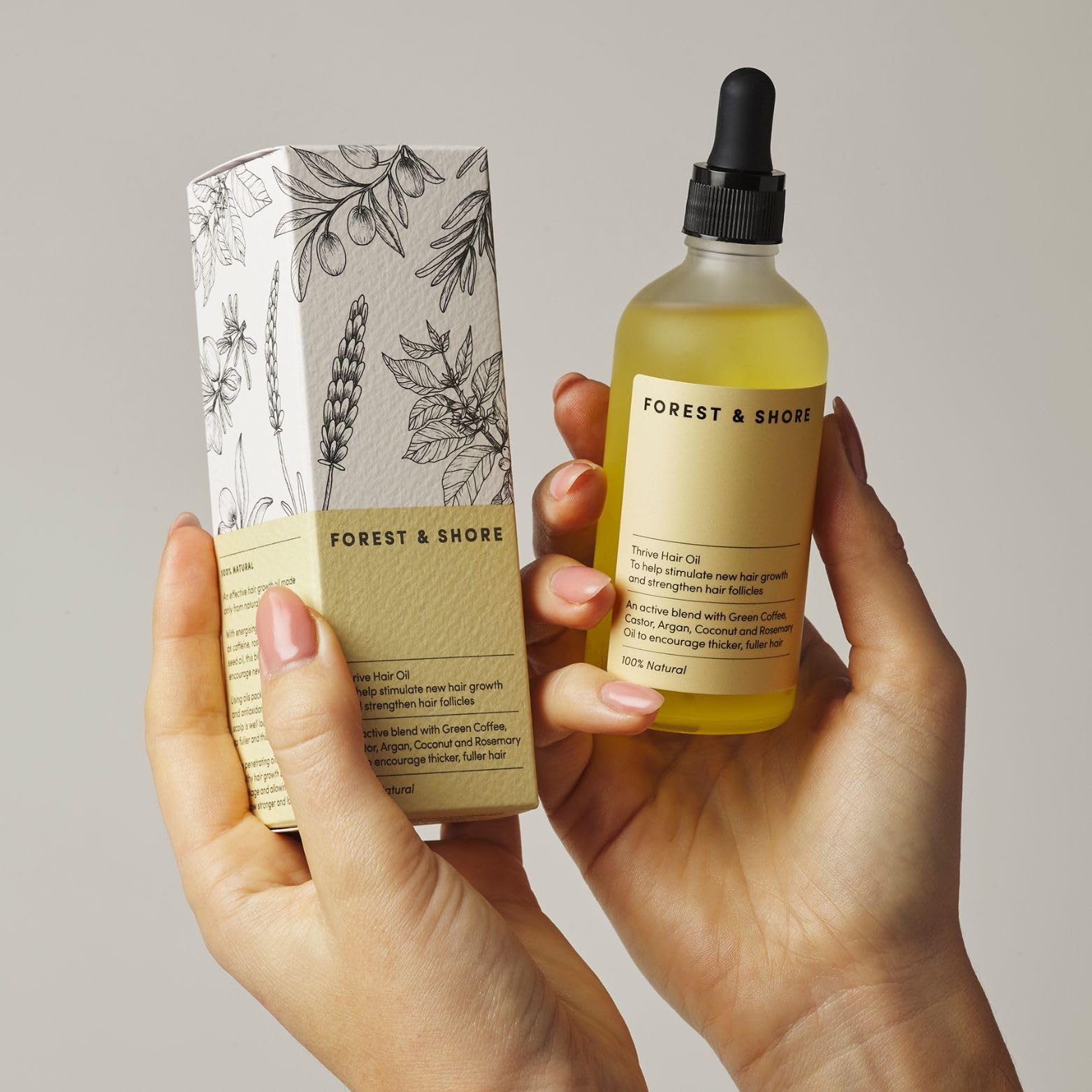 Forest & Shore coconut and baobab oils for strengthened scalp