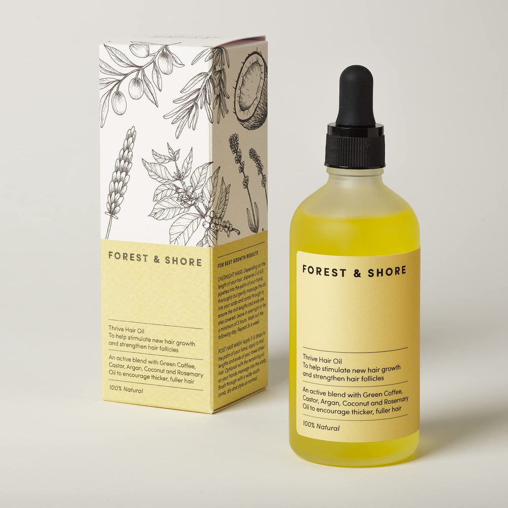 Forest & Shore scalp massage with oil showing hydration