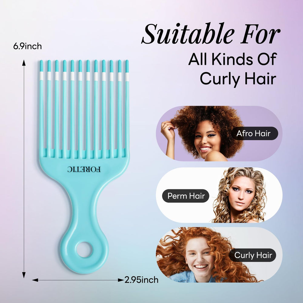 Foretic 6-9inch styling comb blue for everyday quick styling.