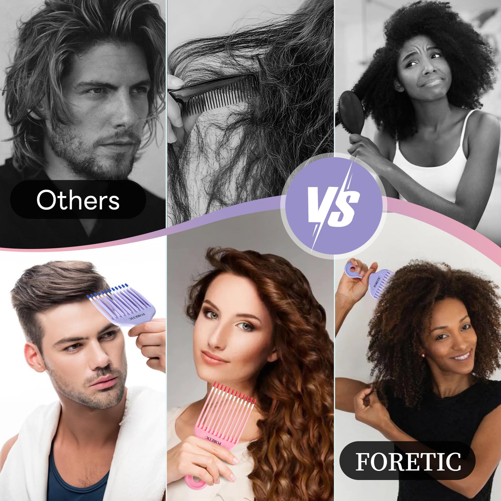 Foretic Smooth Hair Pick for facial hair grooming with precision detangling