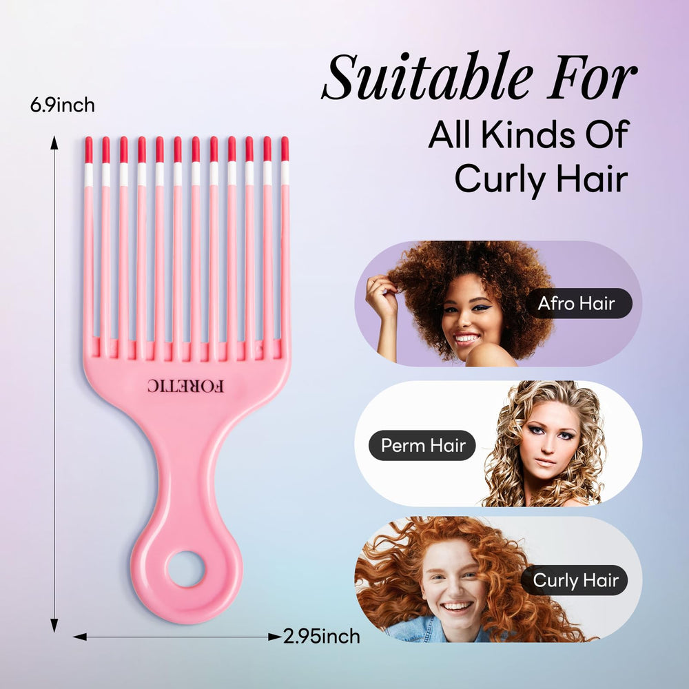 Foretic Smooth Hair Pick in pink purple colorways for versatile day-to-night looks