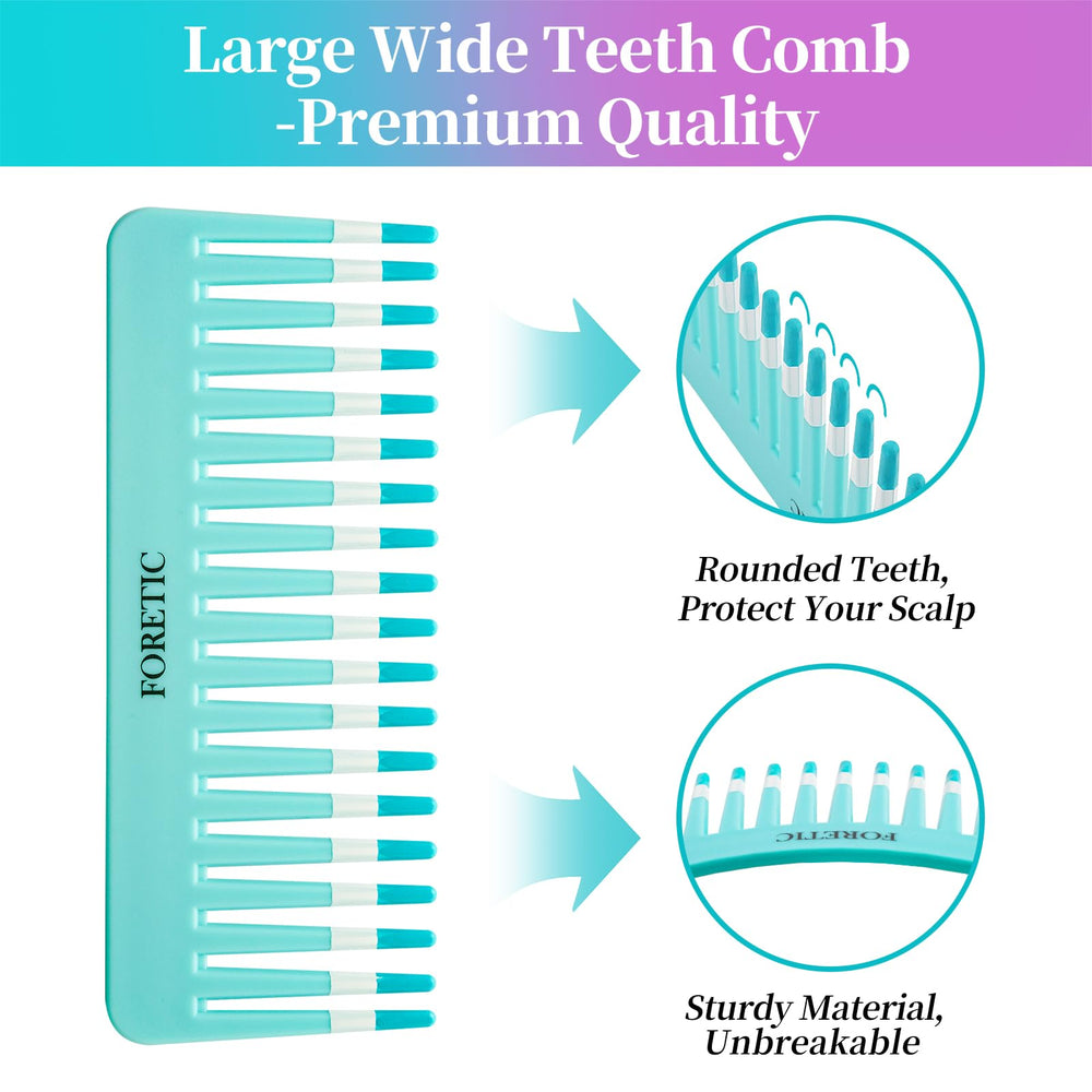 Foretic wide-tooth anti-static comb blue pack reduces static for smooth hair.