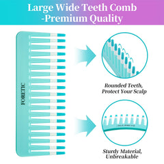 Foretic wide-tooth anti-static comb blue pack reduces static for smooth hair.