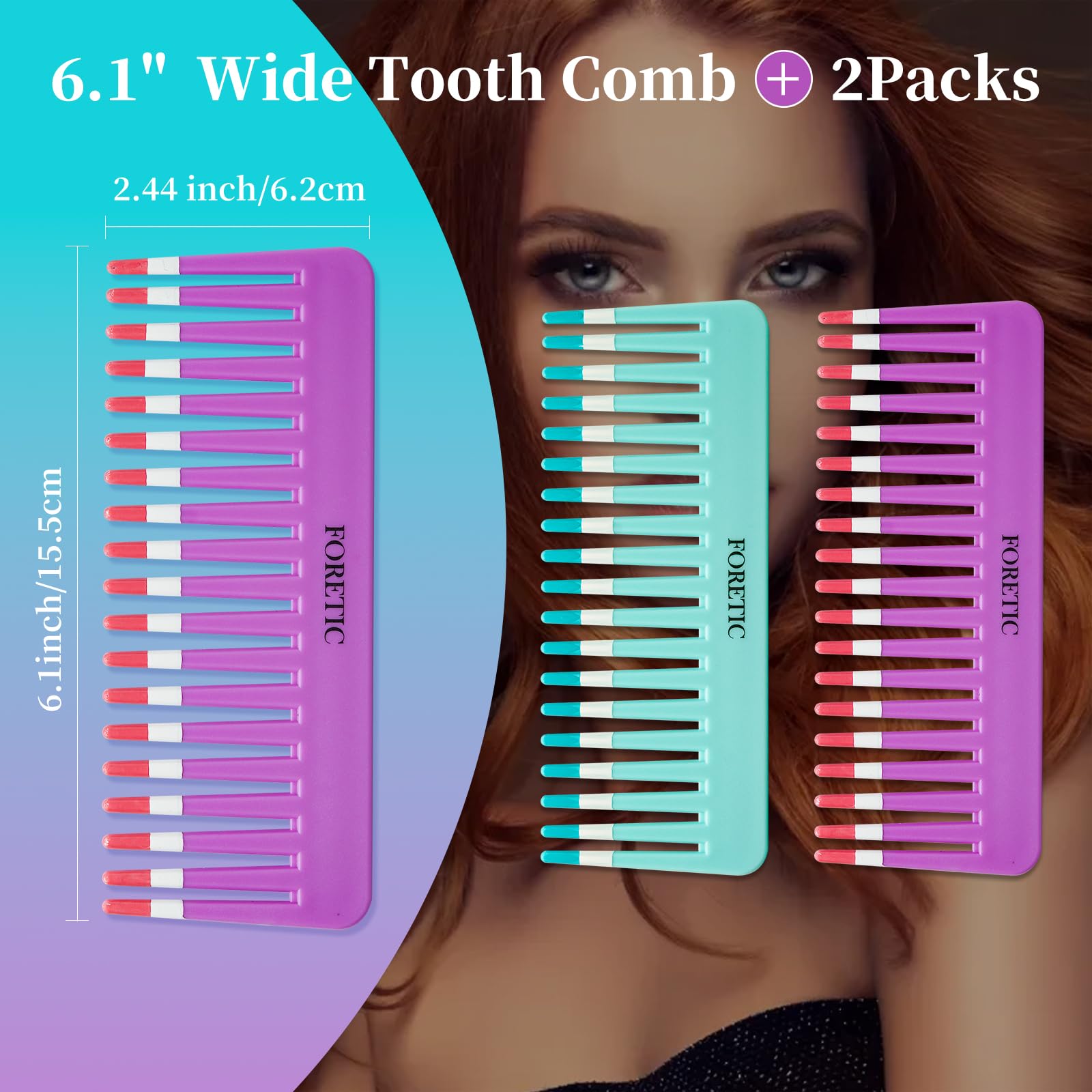 Foretic comb teeth closeup showing wide spacing for soft detangling.