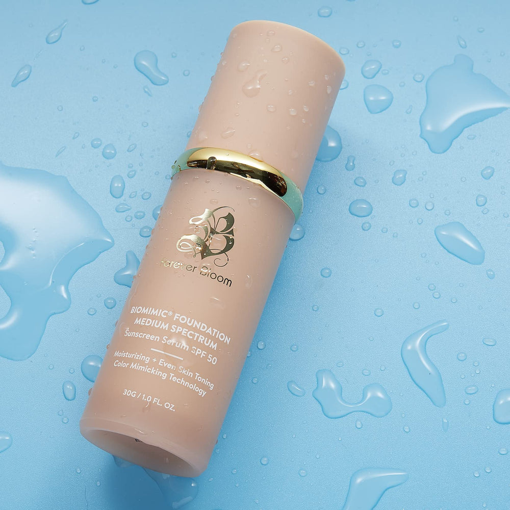 Swirl texture of Forever Bloom Bio Mimic Foundation demonstrating seamless color match