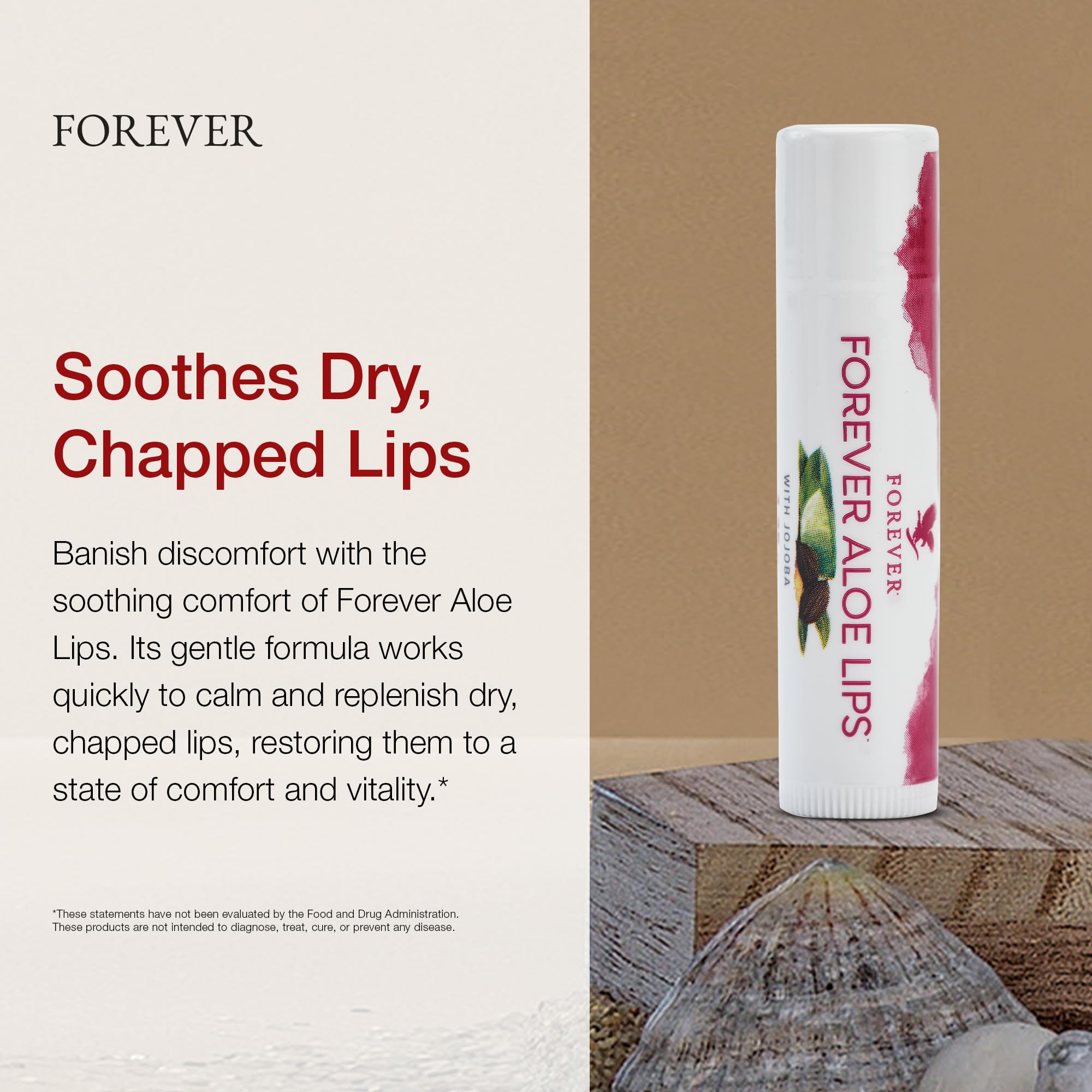 Ingredients highlight: aloe, jojoba, and beeswax for nourishing lip care.