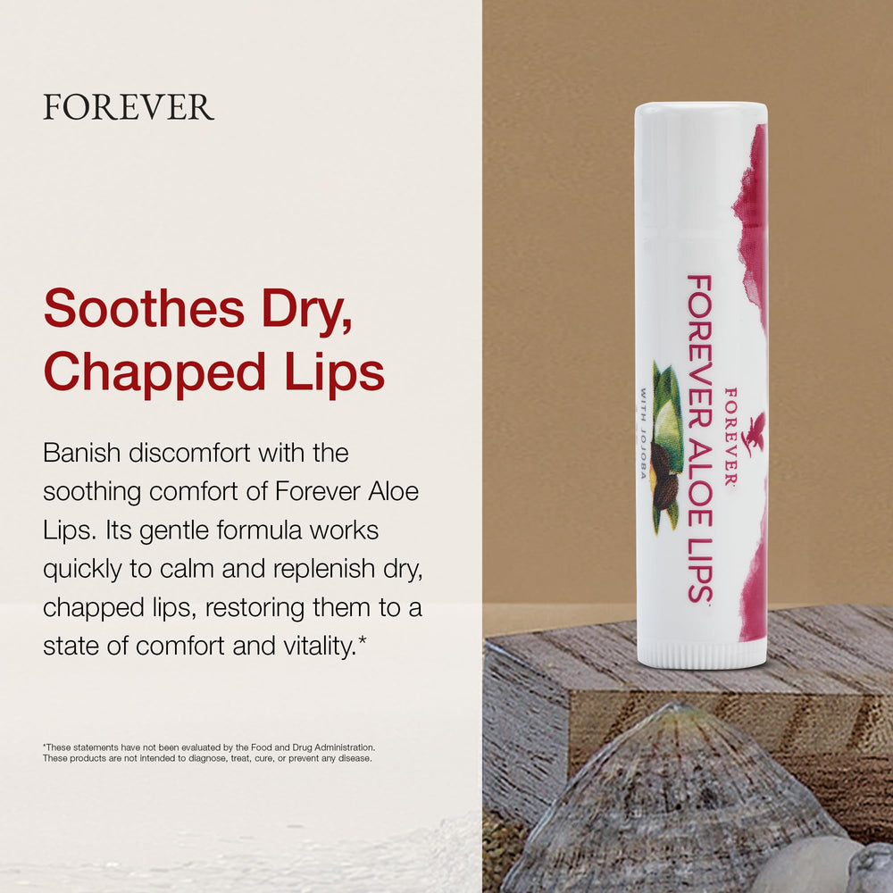 Ingredients highlight: aloe, jojoba, and beeswax for nourishing lip care.