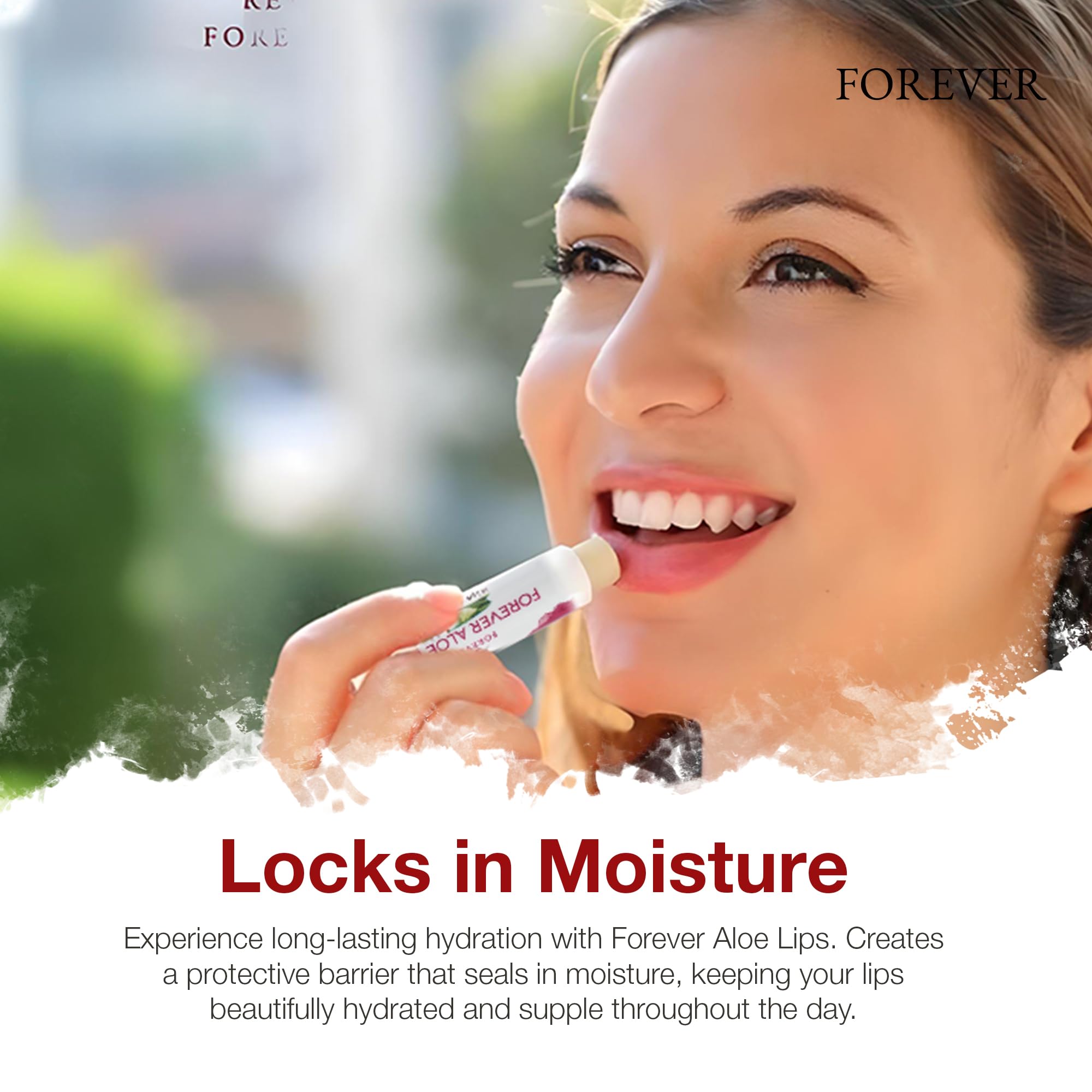 Close-up packaging emphasizes vegan-friendly and gluten-free lip care.