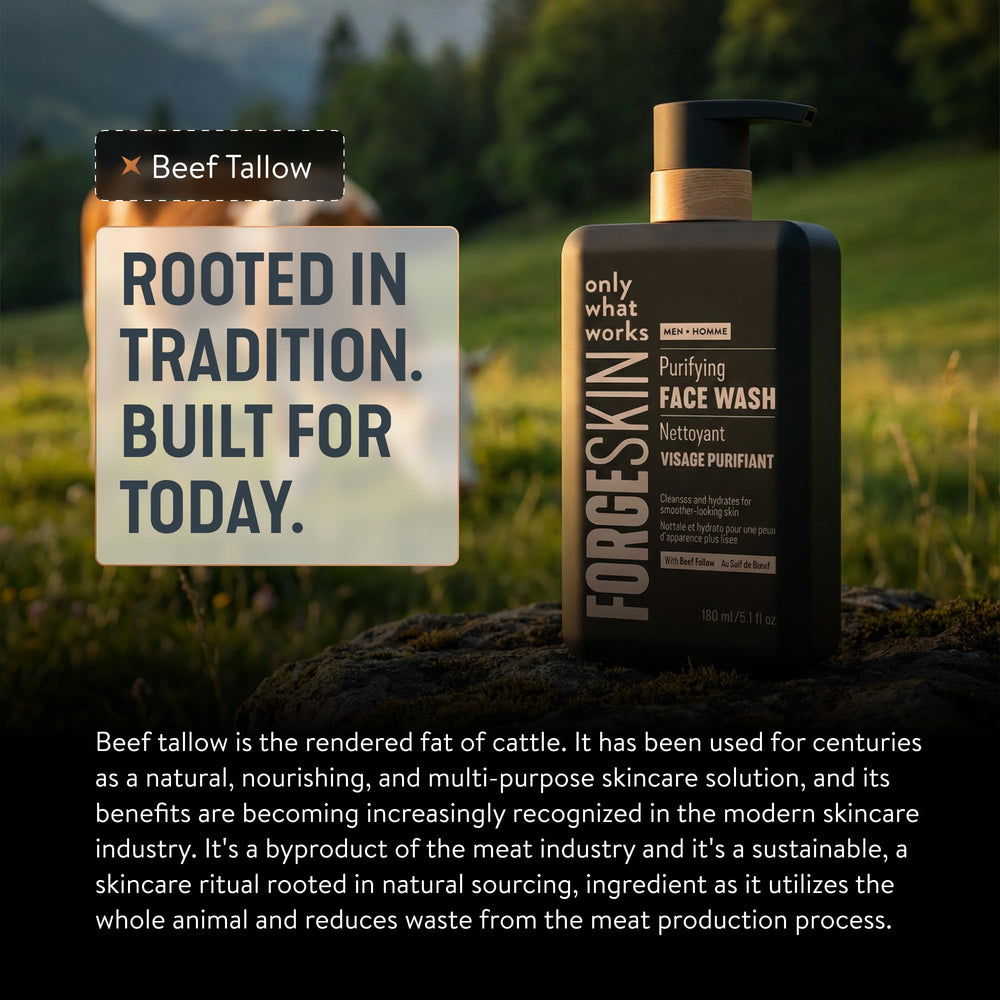 Forge Skin Beef Tallow Face Wash results: clean, balanced skin after wash.