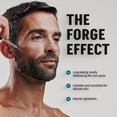 Forge Skin green tea ingredients close-up highlights antioxidant protection for skin.