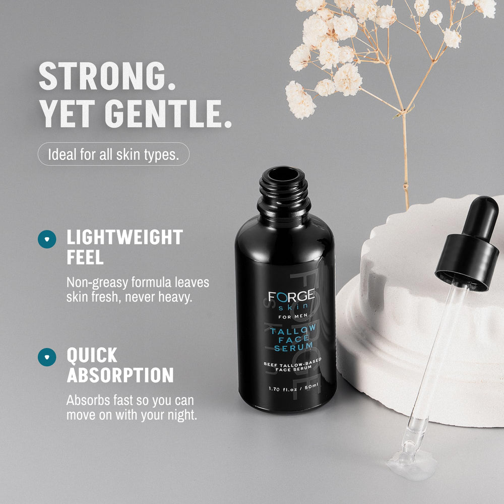 Forge Skin nightly routine setup suggests a simple, soothing ritual.