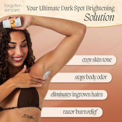 Applying Forgotten Skincare Original underarm brightening cream to clean underarm skin