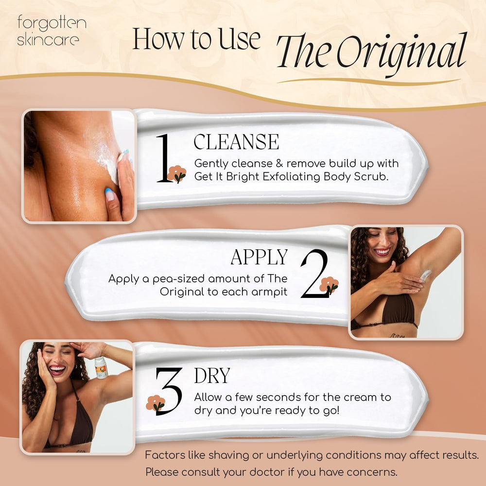 Ingredients chart for Forgotten Skincare highlighting vitamin C, bearberry, and salicylic acid