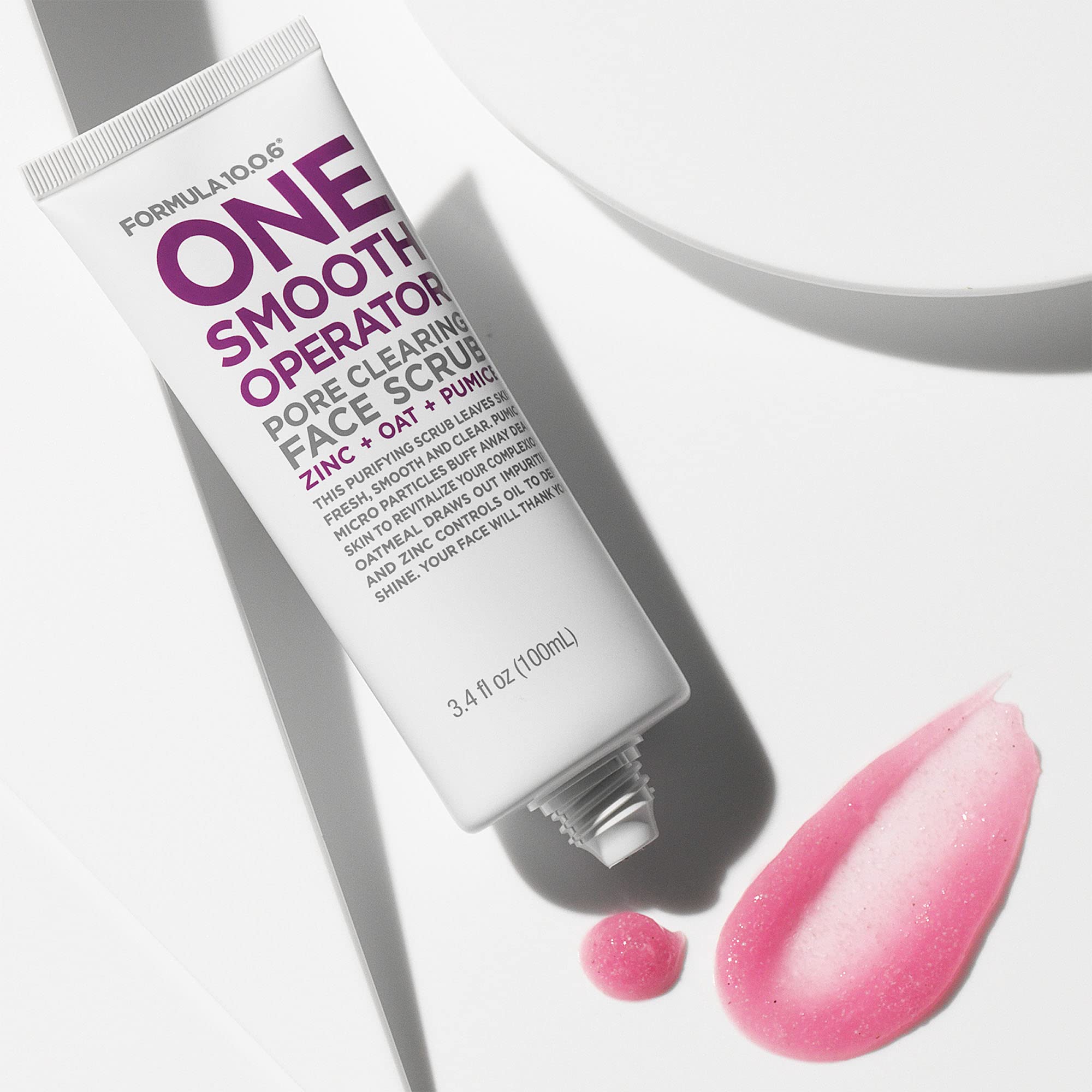 Product shot of Formula 10.0.6 One Smooth Operator next to packaging.