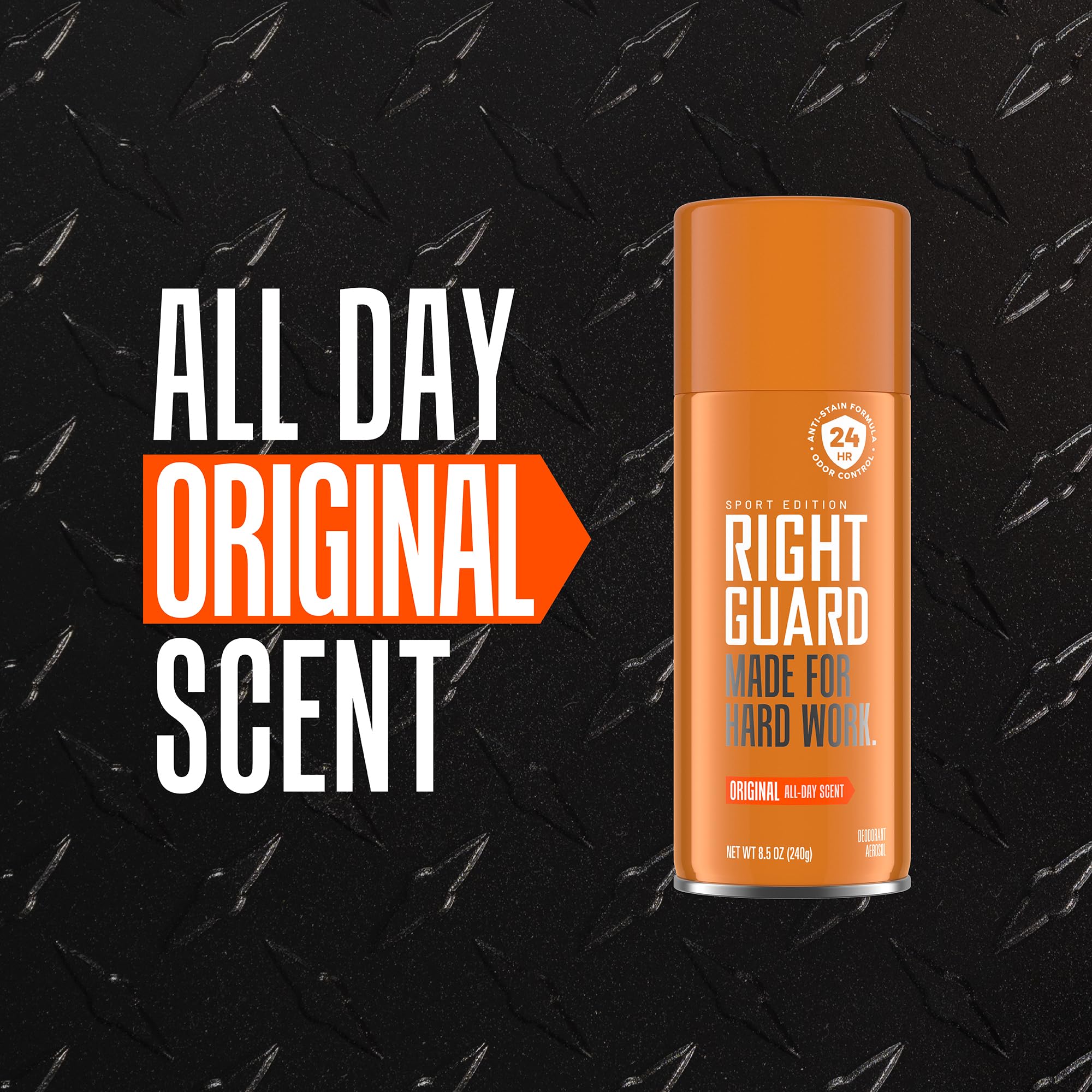 Right Guard Sport Original, fórmula anti-manchas que no deja marcas visibles.