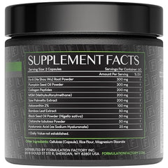 Formulation Factory Crown of Glory capsules closeup indicating easy, consistent supplementation for fuller-looking hair