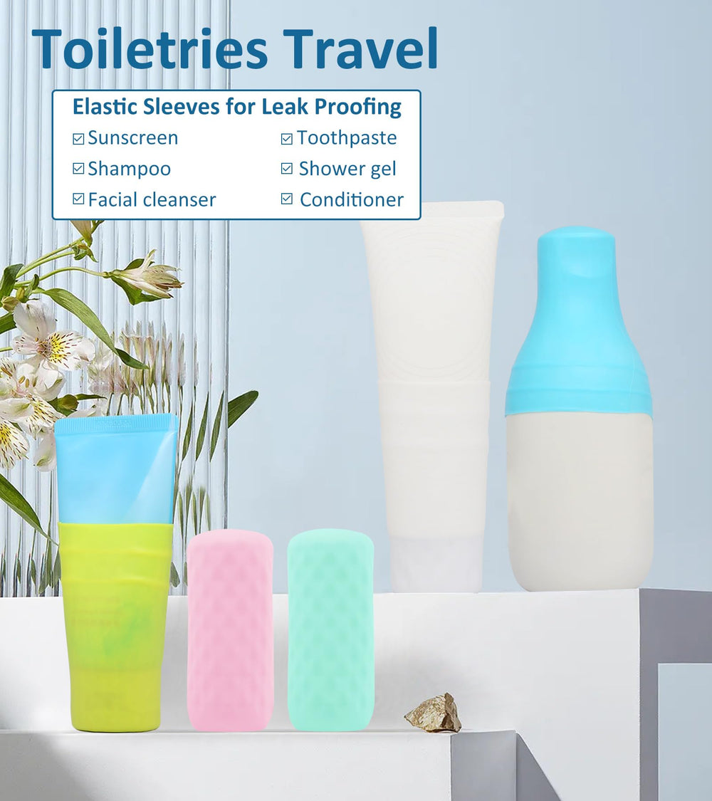 FOROUME silicone bottle cover for cosmetics protects liquids and reduces mess.