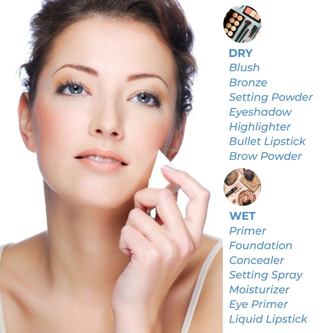 ForPro sponges blend powders and liquids for a seamless look.
