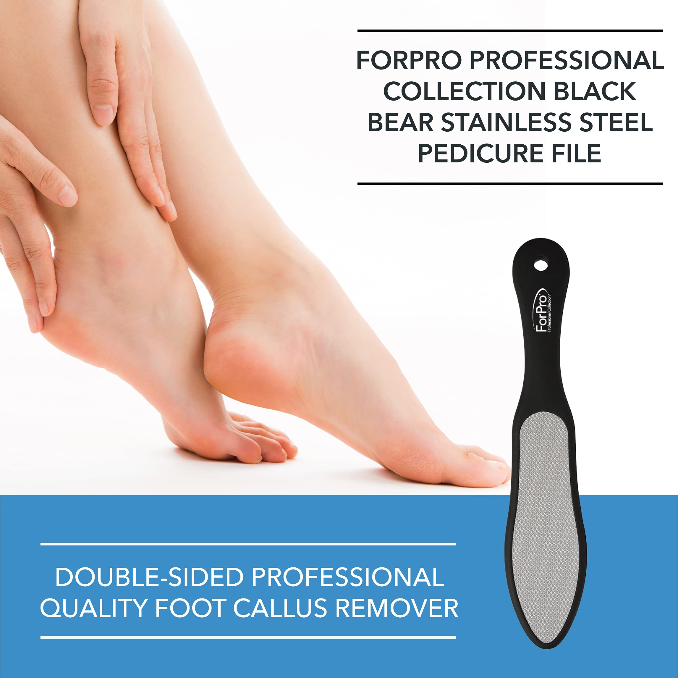 ForPro Black Bear medium dotted side smooths cracked heels for a refined finish