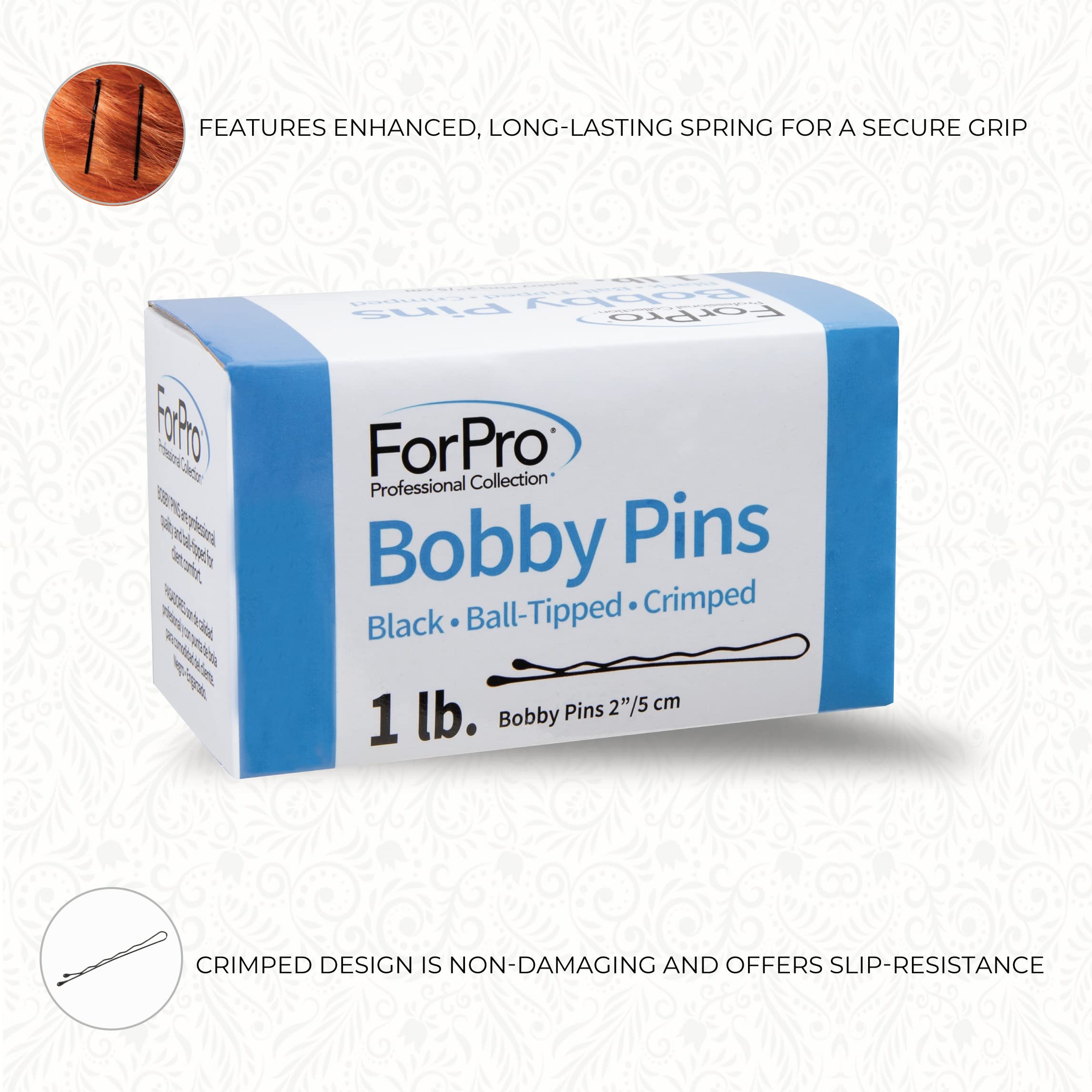 ForPro Bobby Pins bulk 400-count pack suitable for salons and events.