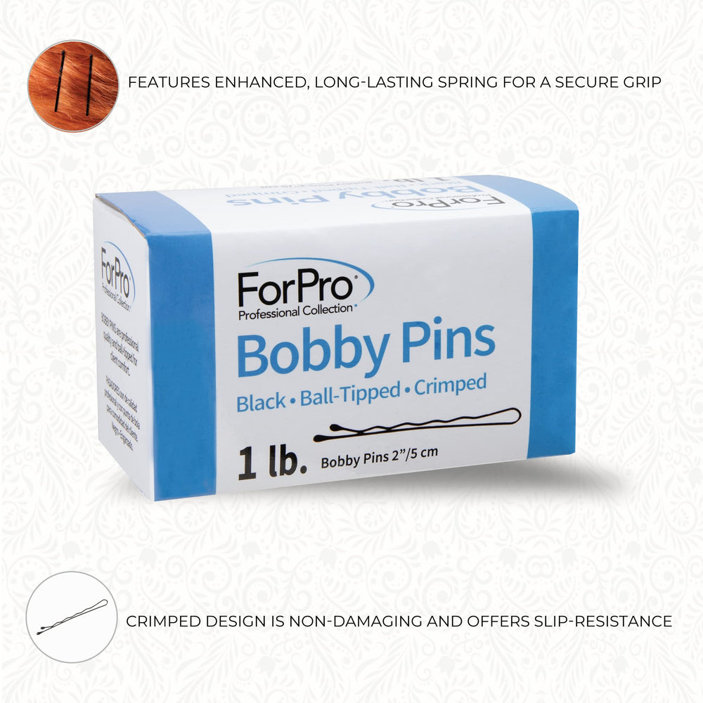 ForPro Bobby Pins bulk 400-count pack suitable for salons and events.