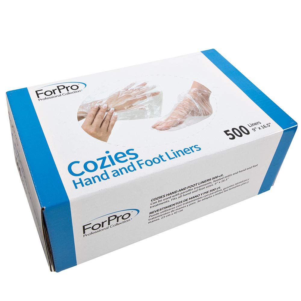 ForPro Cozies liners in use protecting towels during paraffin therapy.