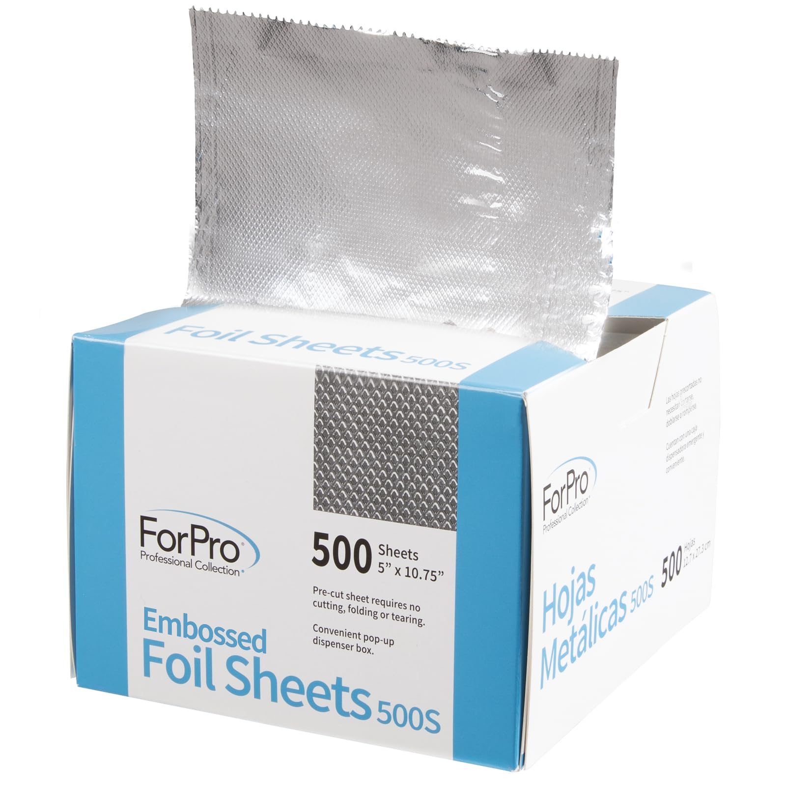 ForPro embossed foil sheets in a pop-up box for easy hair color application.