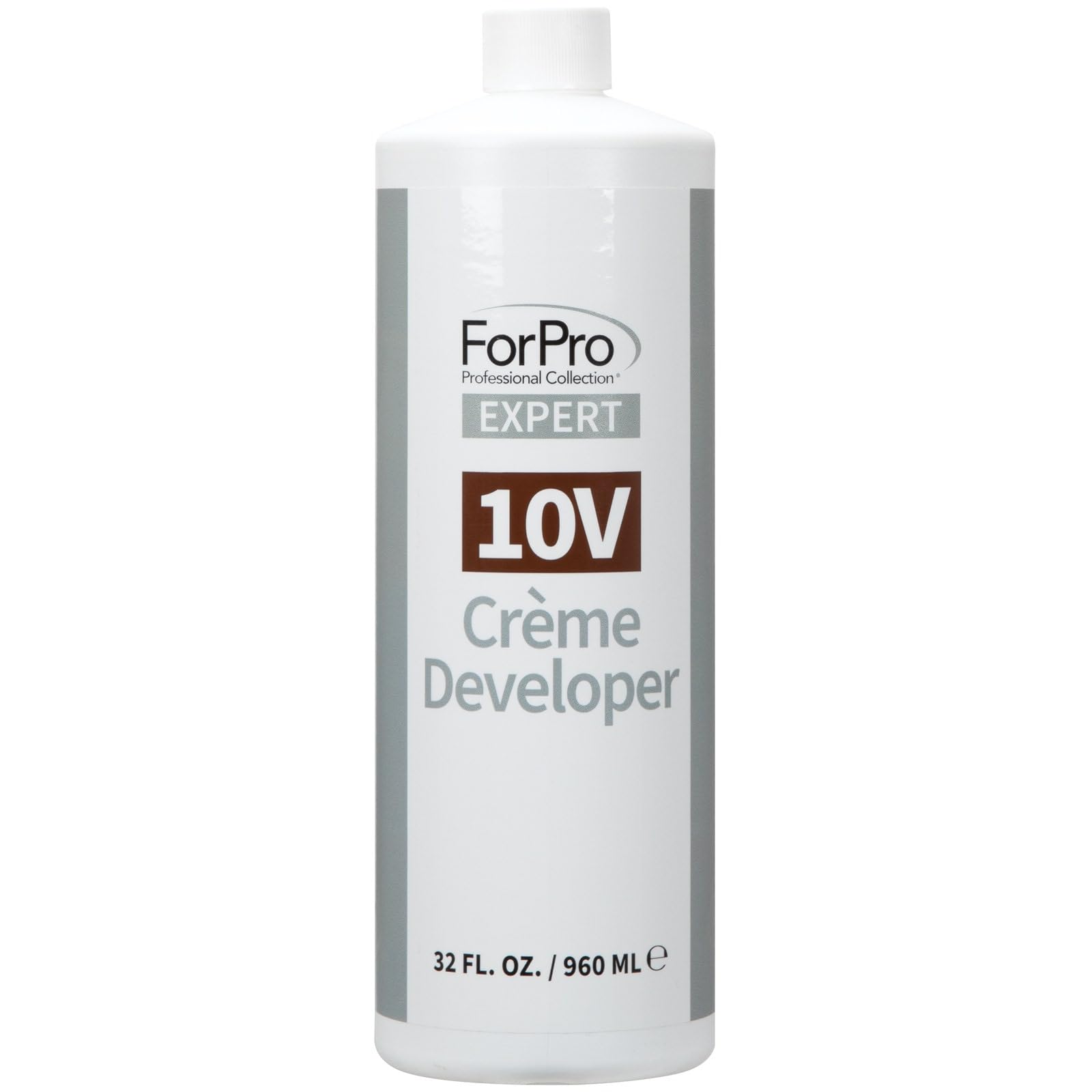 ForPro Expert 10 Volume Crème Developer bottle pour for precise, even color processing.