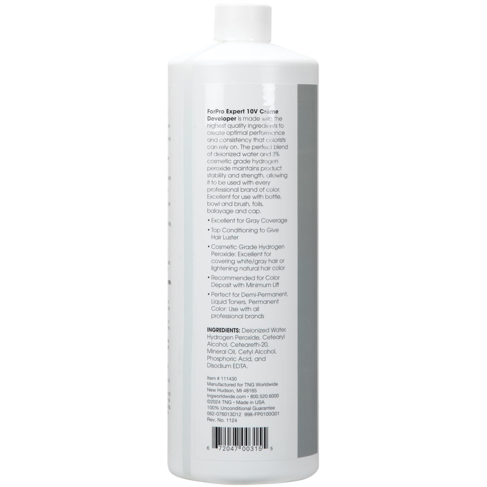 ForPro Expert 10 Volume Crème Developer minimum lift color deposits.