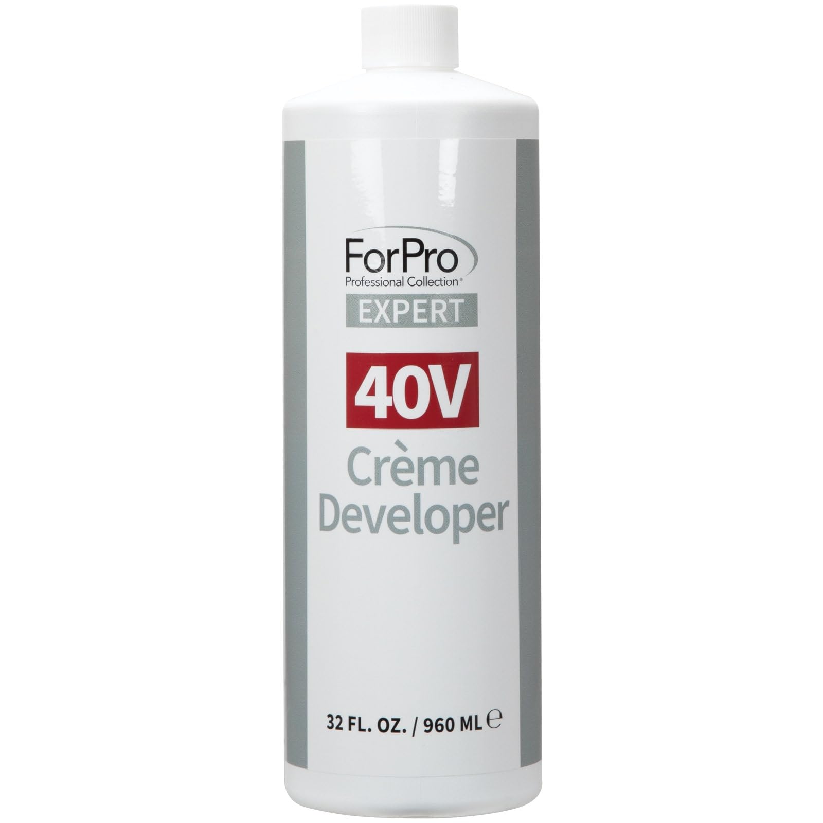 ForPro Expert 40V creme developer bottle for precise mixing and professional results.