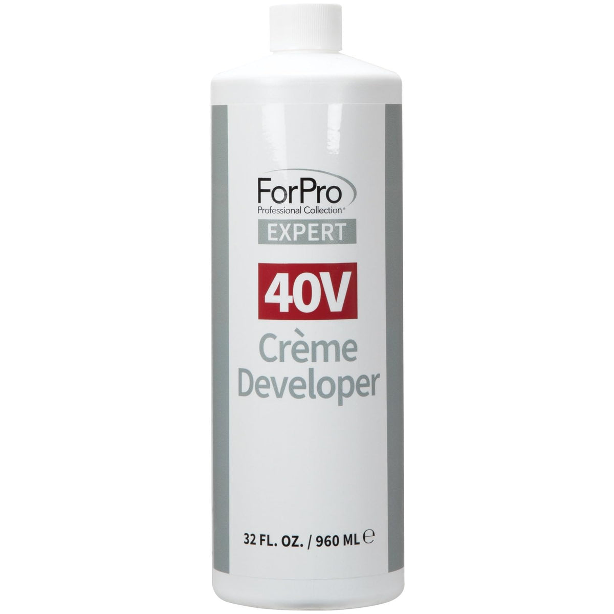 ForPro Expert 40V creme developer bottle for precise mixing and professional results.