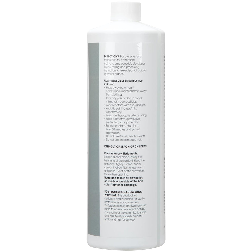 ForPro Expert 40V creme developer pour showing even application for consistent lift.