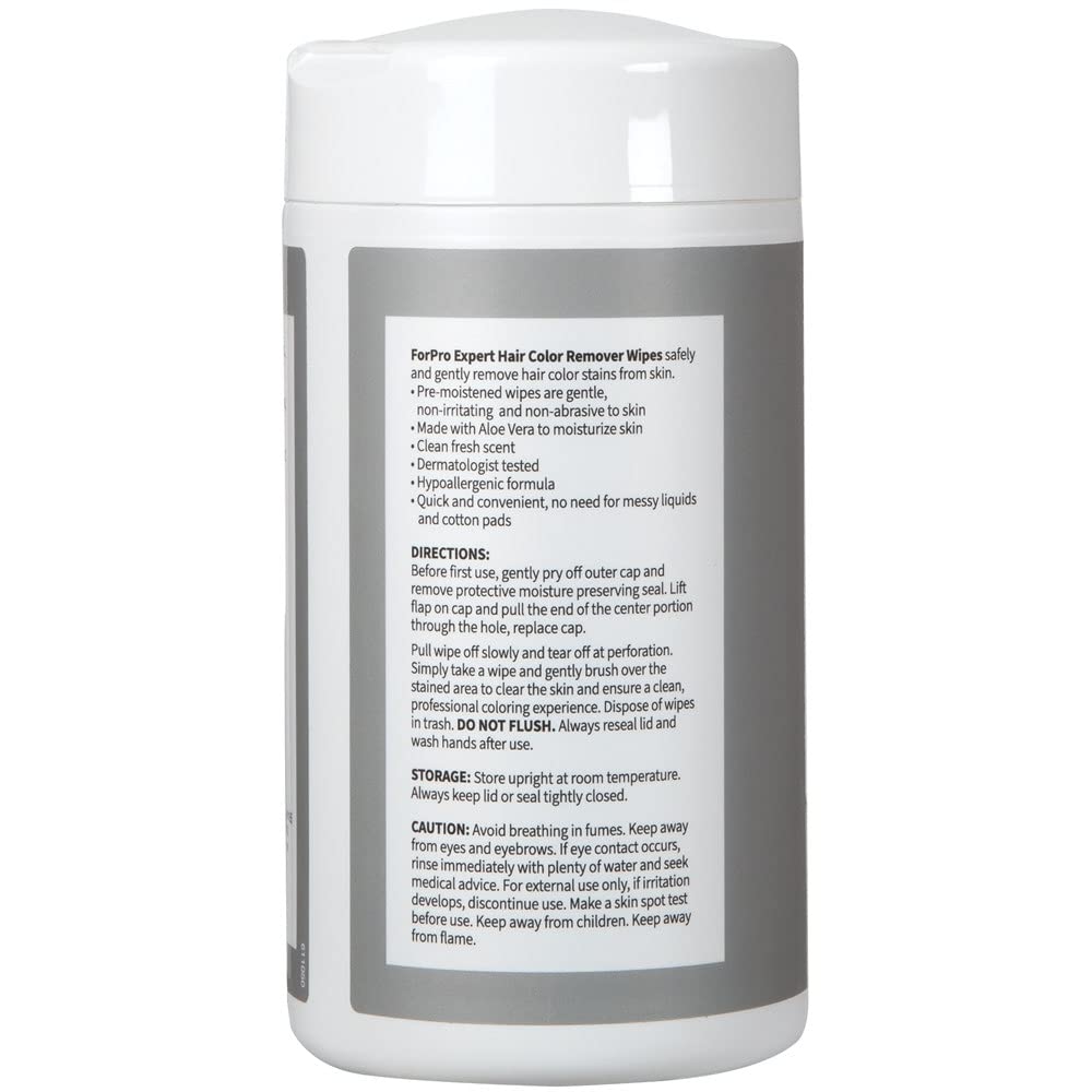Skin application with ForPro Expert wipe demonstrates gentle cleanup of color stains