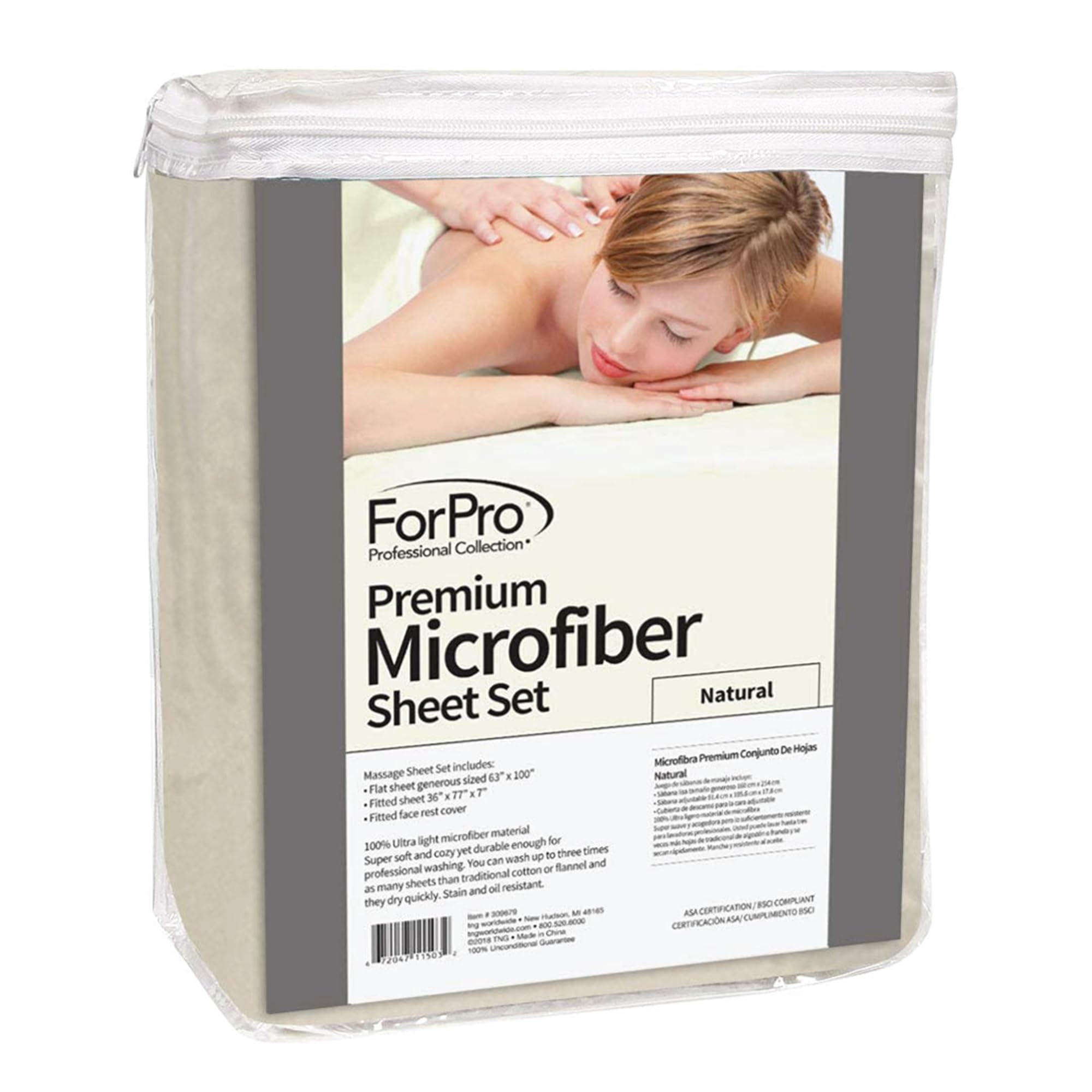 ForPro face rest cover natural, improves hygiene and easy cleaning between clients.