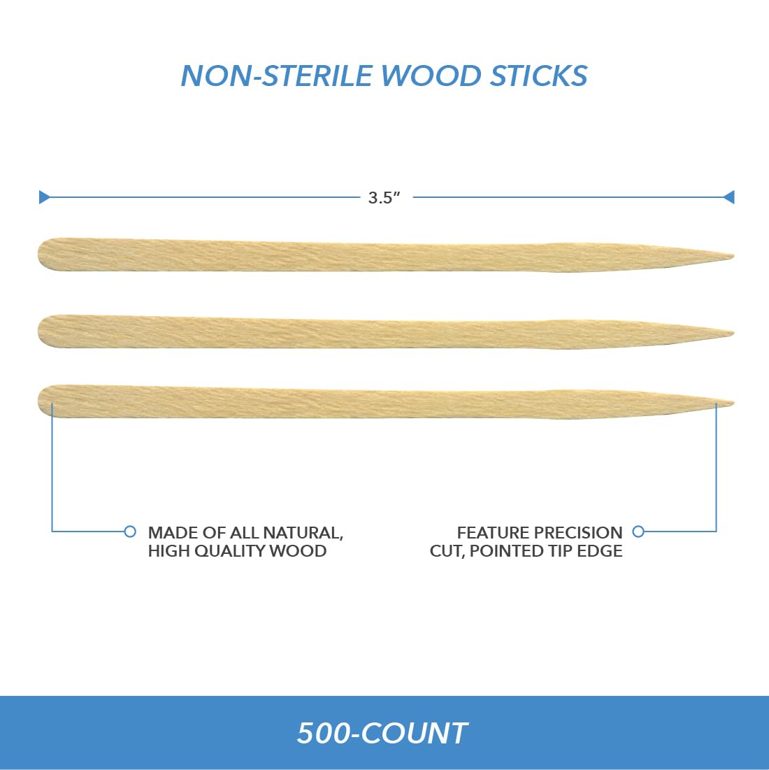 ForPro facial-waxing wood applicators with pointed tips for smooth results.