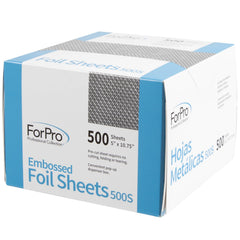 ForPro embossed foil sheets with pop-up dispenser for fast salon service.