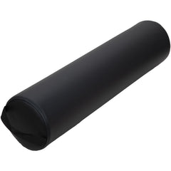 ForPro Full Round Bolster Pillow in black, front view, supports back during massage.