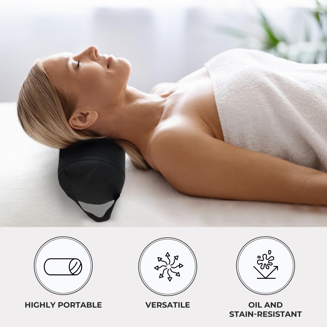 ForPro Full Round Bolster with handle enables easy transport.