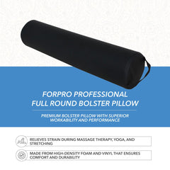ForPro Full Round Bolster under ankles during prone positioning for leg support.