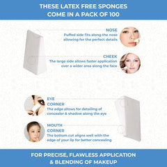 Latex-free beauty wedges reduce irritation while delivering smooth color application.