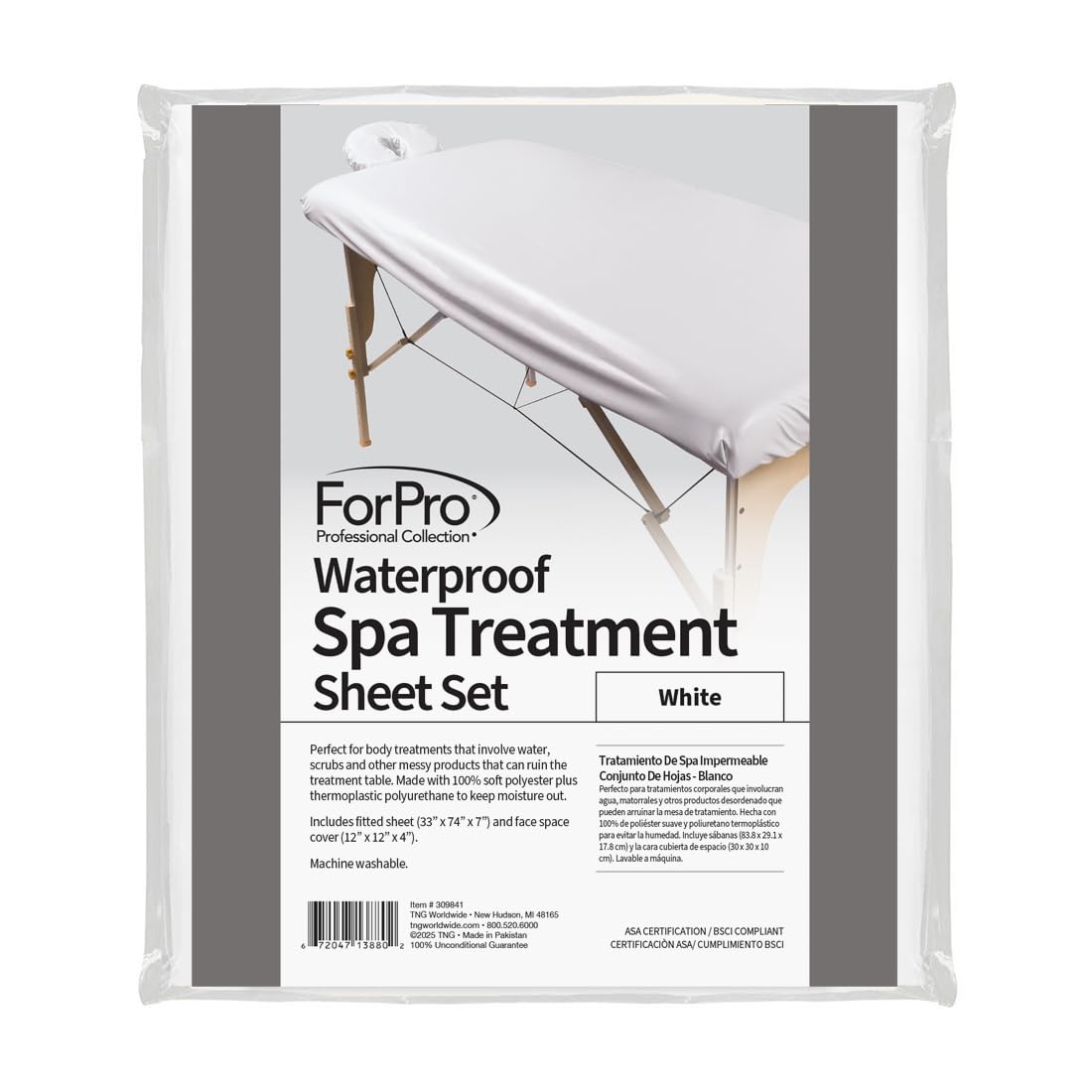 ForPro massage fitted sheet on table provides a secure, tight fit for standard tables