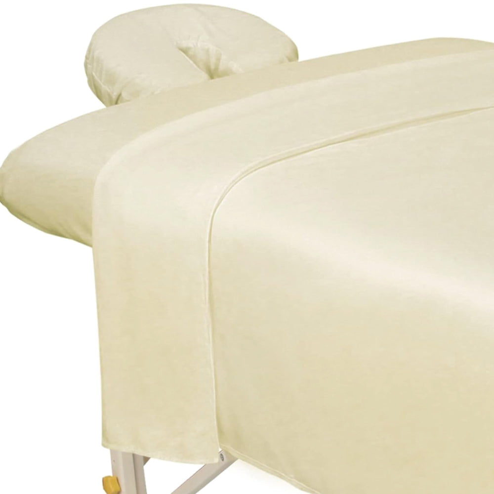 ForPro massage flat sheet 63x100 in natural, protects tables while adding soft comfort.