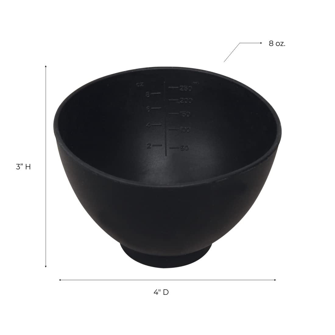ForPro mixing bowl with inside measuring guide helps accurate mixing.