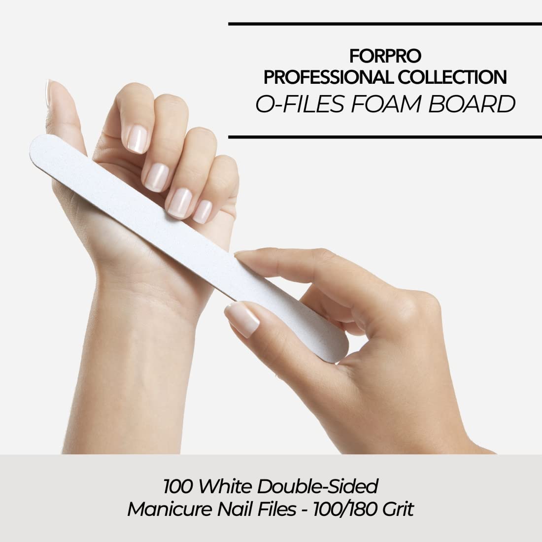 ForPro O-Files 100 grit side shown for material removal on nails.