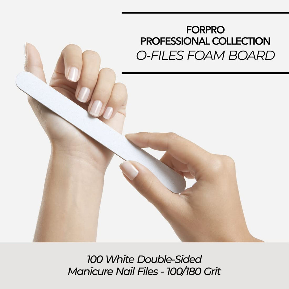 ForPro O-Files 100 grit side shown for material removal on nails.